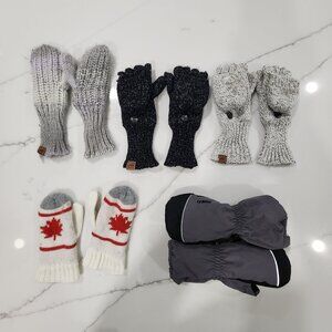5 Pairs Kids Mittens & gloves misc sizes (OS/S/M/L)